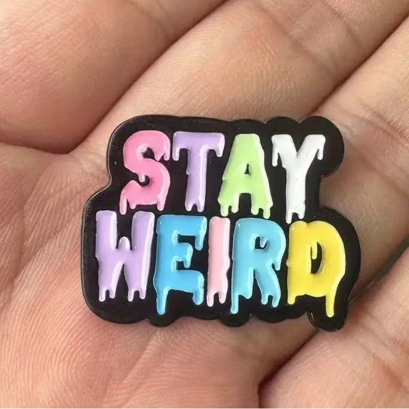 Colorful 'Stay Weird' Enamel Pin NWOT - Picture 1 of 2